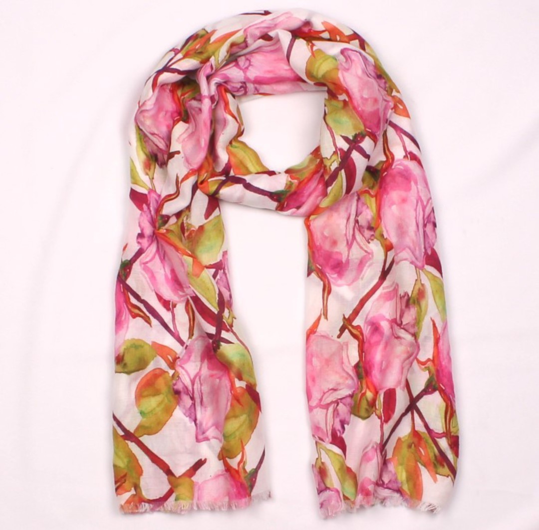 Alice & Lily printed  scarf  rose pink Style:SC/4653/PNK image 0